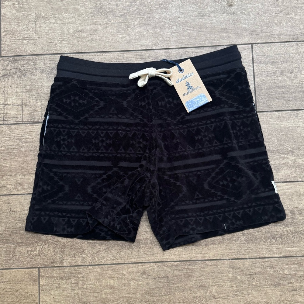 Chubbies “The Crop Circle” 5.5” Terrycloth Lounge Shorts - Aztec/Geometric